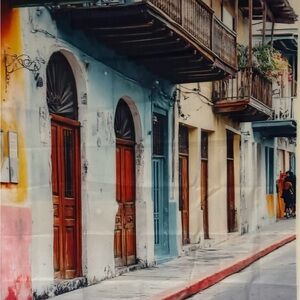 Old Spanish street Tapestry size 70x90 inch
